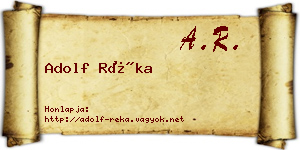 Adolf Réka névjegykártya